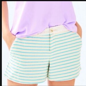 NWT Lilly Pulitzer Callahan Party Short Bayview Stripe Metallic Size 16